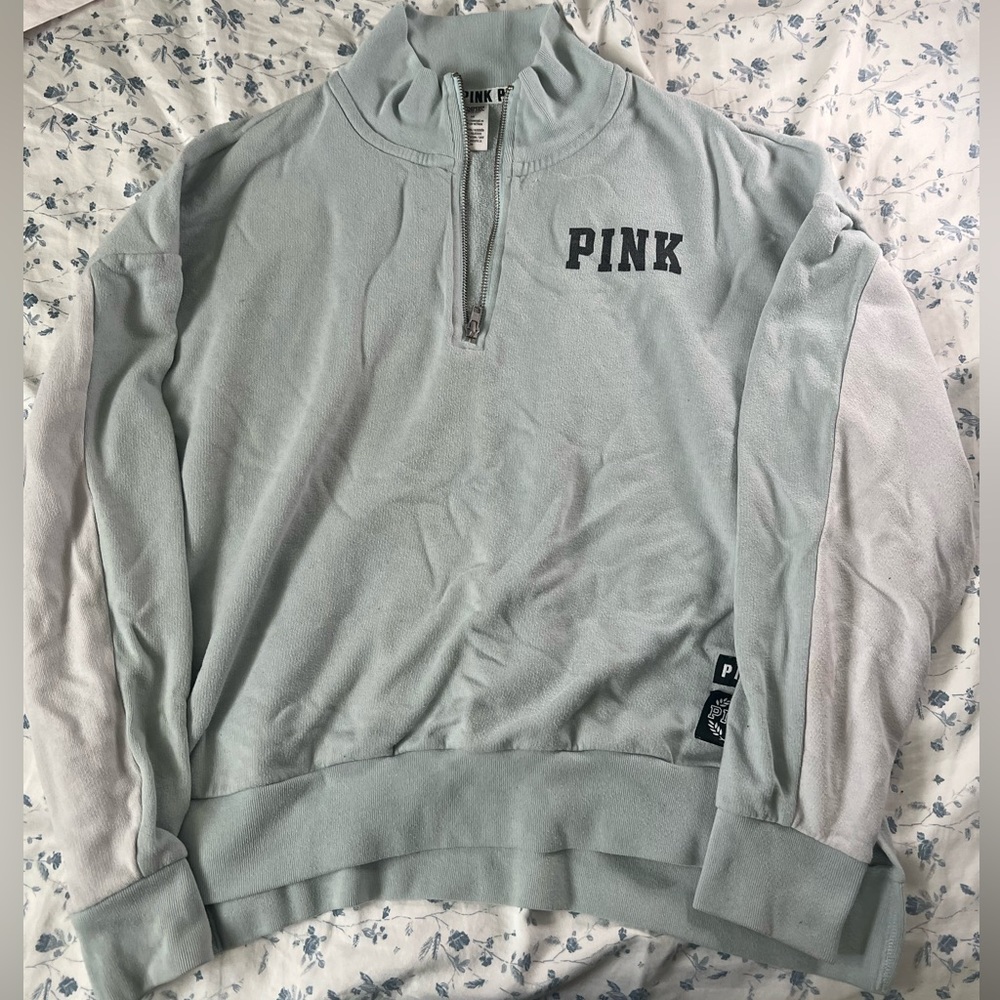 Victoria’s Secret PINK Light Teal Half Zip Up